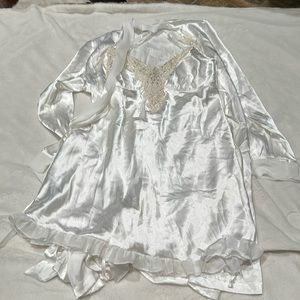 Silky nightgown and robe